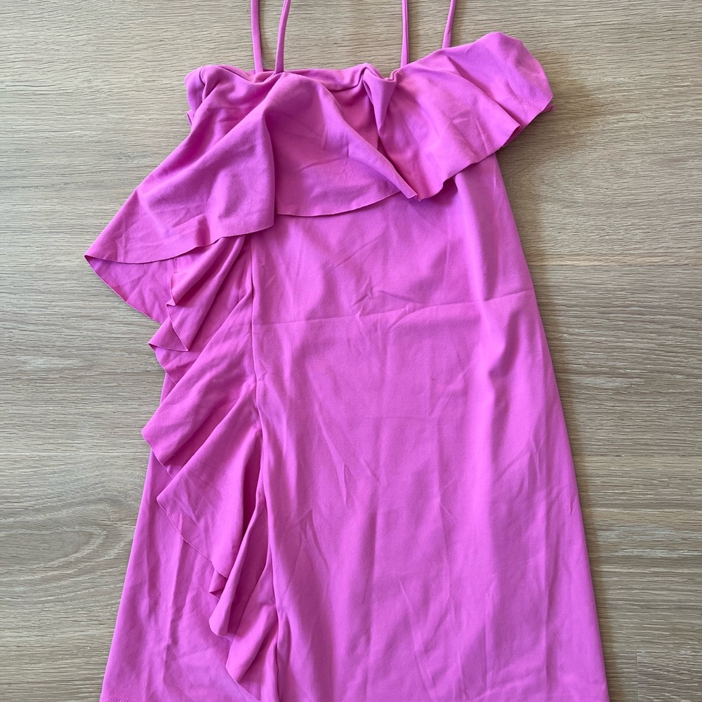 Susana Monaco Pink Ruffle Mini Dress